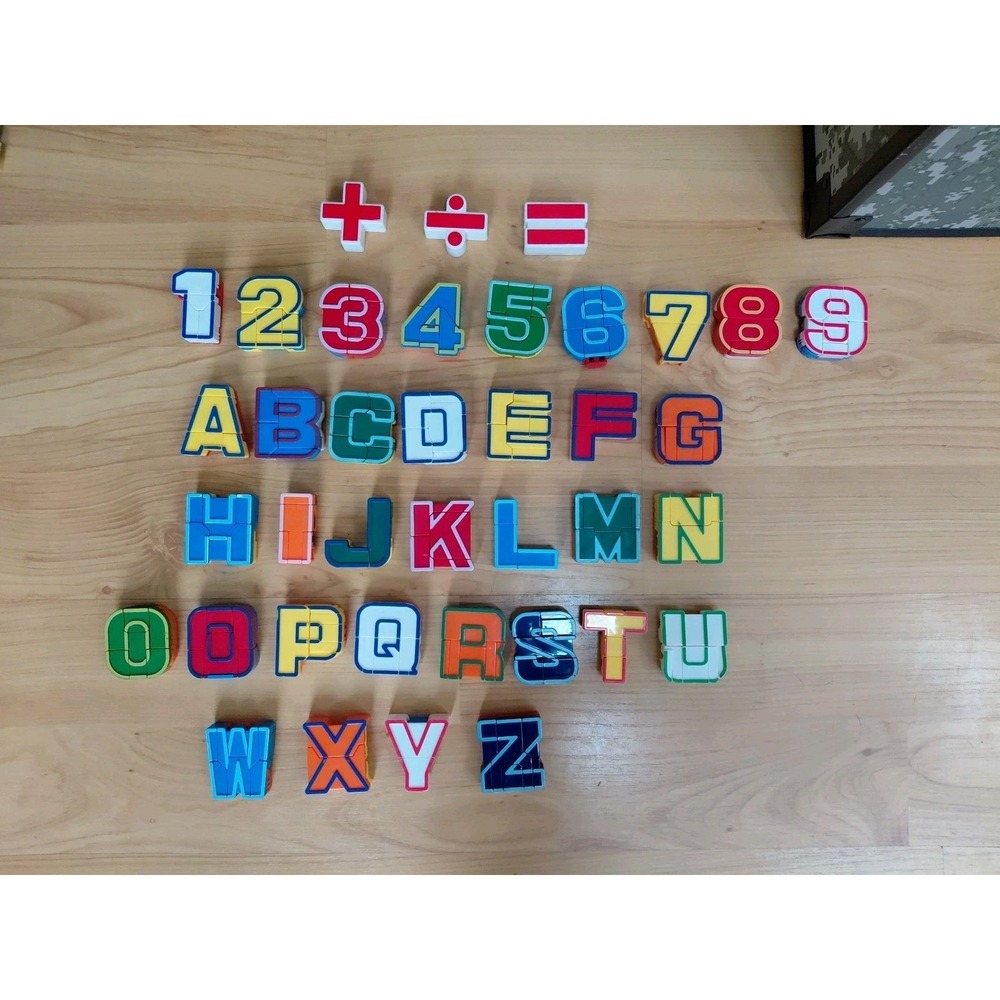 Mixed Lot Lakeshore Toys Alphabots Letters Alpha Bots Transformers Lot of 38 VTG